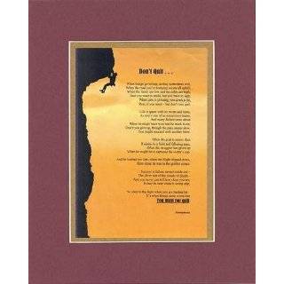 Touching and Heartfelt Poem for Motivations   Dont Quit Poem on 11 x 