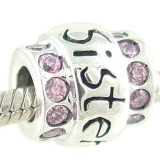  Authentic Biagi Sister Bead w/ Pink CZ rings   Charm .925 