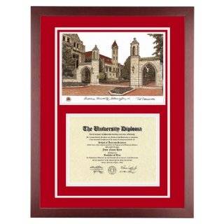  INDIANA UNIVERSITY Diploma Frame with Artwork in Standard 