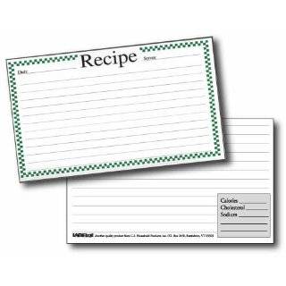  4 X 6 Red Check Recipe Cards with Covers Kitchen 