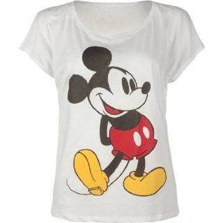  Mickey Mouse   Side Art Juniors T Shirt Clothing