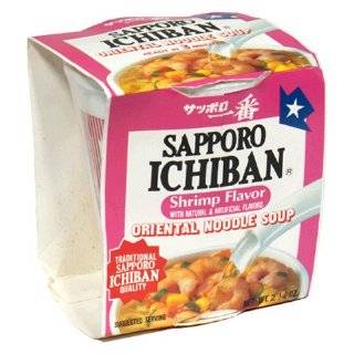 Sapporo Ichiban Soup Cup, Shrimp Noodle, 2.25 Ounce Cups (Pack of 12)
