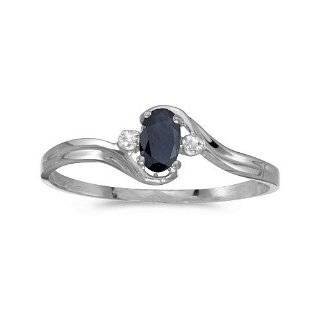  10k White Gold Oval Blue Topaz And Diamond Ring (Size 4.5 