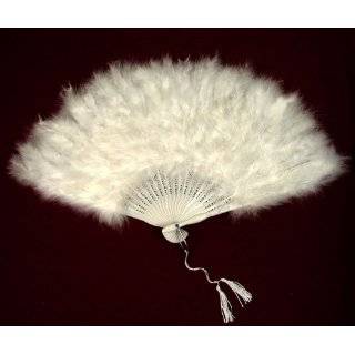 Large White Feather Hand Fan for costume, halloween, party, dance
