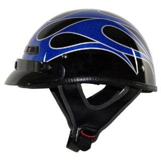 Vega XTS Bright Blue and Metallic Silver Flame X Small Half Helmet
