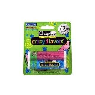   ChapIce Crazy Flavors Lip Balm Watermelon and Blue Raspberry 2 Sticks