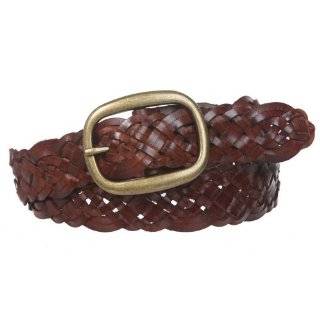 37 mm) Womens Oval Braided Woven Leather Belt