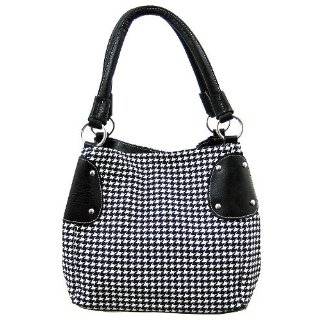 Black and White Hounds Tooth Tote Bag 