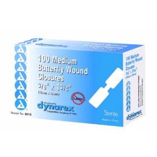 Dynarex Adhesive Bandage, Butterfly Fab, Medium, 3/8 Inches x 1 13/16 