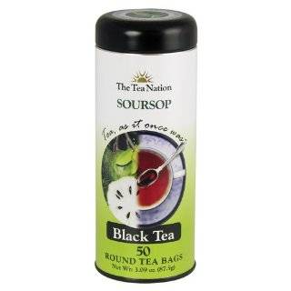 The Tea Nation Round White Tea Bags, Soursop, 50 Count (Pack of 3 