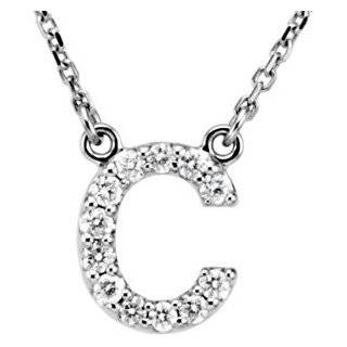   Diamond C Alphabet Initial Letter Necklace (GH Color, l1 Clarity, 1/6