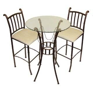 Home Source Industries Italian Bistro 3 Piece Pub Set with Glass Table 