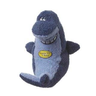 Multipet Deedle Dude Singing Shark Plush Dog Toy, 8 Inch, Blue
