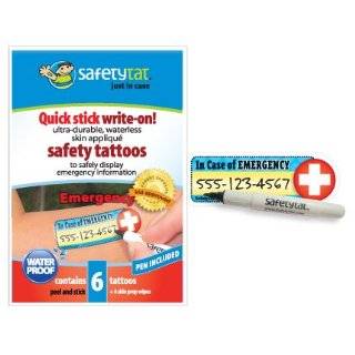   Child ID Tattoos ICE (In Case of Emergency) 6pk. With FREE Tattoo