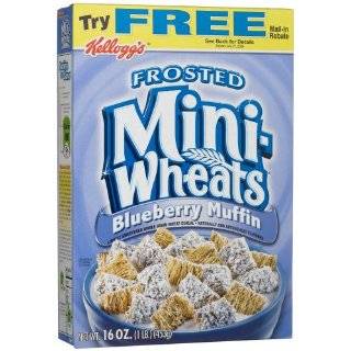 Frosted Mini Wheats Blueberry Muffin Cereal, 16 Ounce Boxes (Pack of 4 