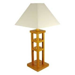   Reading   27 Wood Frame Architectural Table Lamp & Shade   Hon