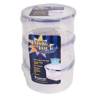 Lock&Lock BPA Free Airtight Container, 2.5 Cup Round Value 3 Pack