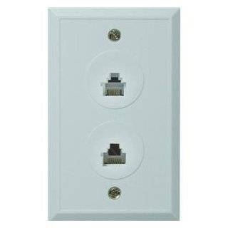  Cmple   Phone Wall Plate Jacks 8P8C Double White 