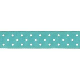  5/8 Grosgrain Ribbon Polka Dots Brown/White Fabric By 