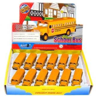    2½ Die Cast Mini Long Nose School Bus, Pull Back Action (Yellow