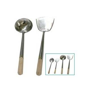   Stainless Hand Tooled Commercial Chuan (Spatula) and Hoak (Ladle) Set