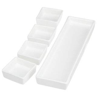 Tag Whiteware Rectangle Porcelain Serving Platters Set of 2, White 