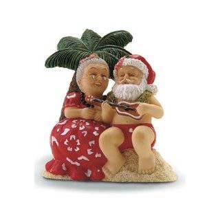 Hawaiian Serenading Santa & Mrs. Claus Christmas Ornament with Ukulele