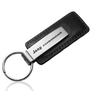 Jeep Commander Black Leather Key Chain