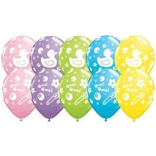 12) Rubber Duckie 11 Latex Balloons in Assorted Colors Cute