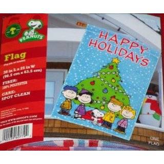 HAPPY HOLIDAYS SNOOPY AND THE GANG FLAG~38 x 25