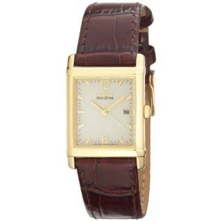 Citizen Mens BW0072 07P Eco Drive Gold Tone Leather Watch