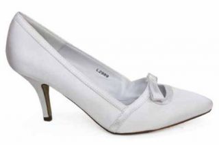 F1472G Womens Low Heel Wedding Ladies Bridal Shoes Us 10 Uk 8 Shoes