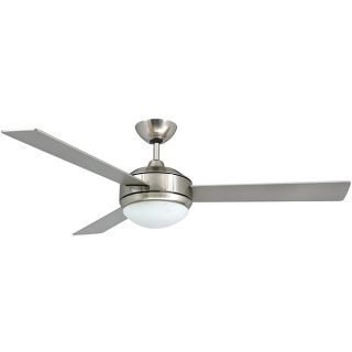 Contemporary 52 inch Brushed Nickel 2 light Ceiling Fan