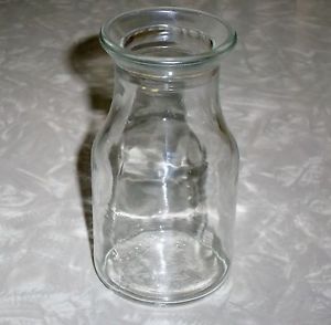 Vintage Old Dairy 1 2 Pint Milk Bottle Clear Glass Anchor Hocking Jar