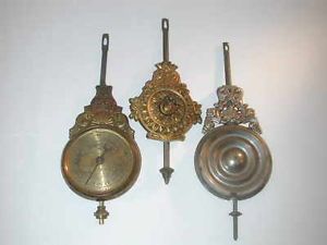 Three Antique American Mantle Clock Pendulum Bobs 98T