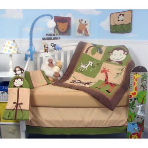 Soho Designs Monkey Savannah Baby 14 Piece Crib Nursery Bedding Set