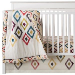 Mudhut Amani 3 Piece Crib Baby Bedding Set Comforter Sheet Bedskirt New