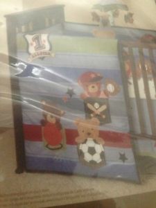 Lams Ivy Wee Rascal Sports 5 Piece Crib Bedding Baby Boy