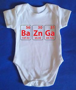 Bazinga Big Bang Theory Baby Grow Body Suit Retro Baby Clothes Baby Gift