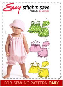 Sewing Pattern Make Baby Girl Clothes Top Pants Sailor Hat Size Small x Large