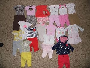 Carter's Newborn Baby Girls Lot Clothes Onesies Outfits