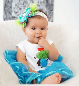 New Blue Tutu Birthday Dress Skirt Baby Girl Party Time Kids Clothes Sz 12 18M