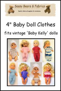 4" Baby Doll Clothes Pattern Fits Vintage Baby Kelly