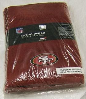 San Francisco 49ers Embroidered 30" x 54" Bath Towel Set of Two New