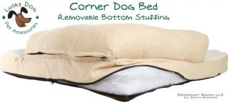 Tan Washable Large Pet Corner Dog Bed 44" Deluxe Cat Cushion Pillow LPb 13