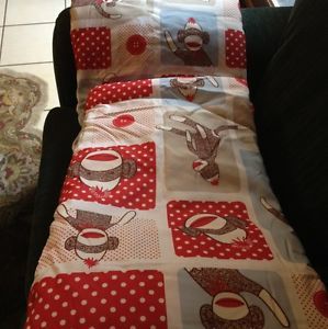 Sock Monkey Bed in A Bag Twin Size 5 Piece Set Includes Sheets