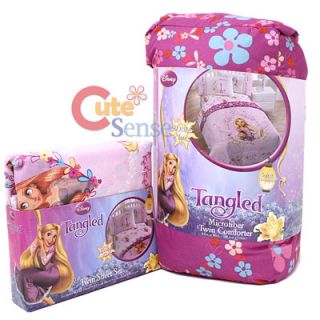 Disney Princess Tangled Rapunzel 4pc Twin Bedding Comforter Set with Sheet Set