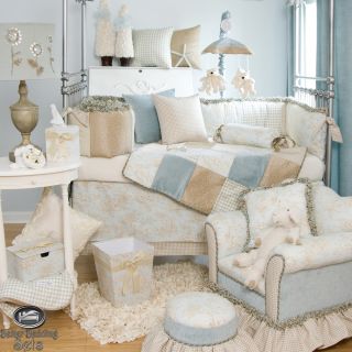 Baby Boy Blue Toile Boutique Quilt Crib Nursery Newborn Best Luxury Bedding Set