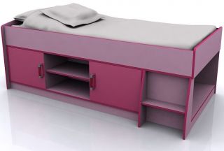 Caspian High Gloss Bedroom Furniture Sets Boys Girls Pink White Black Blue