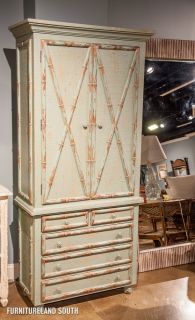 The Bramble Company Weathered Bamboo Motif Armoire Cabinet
